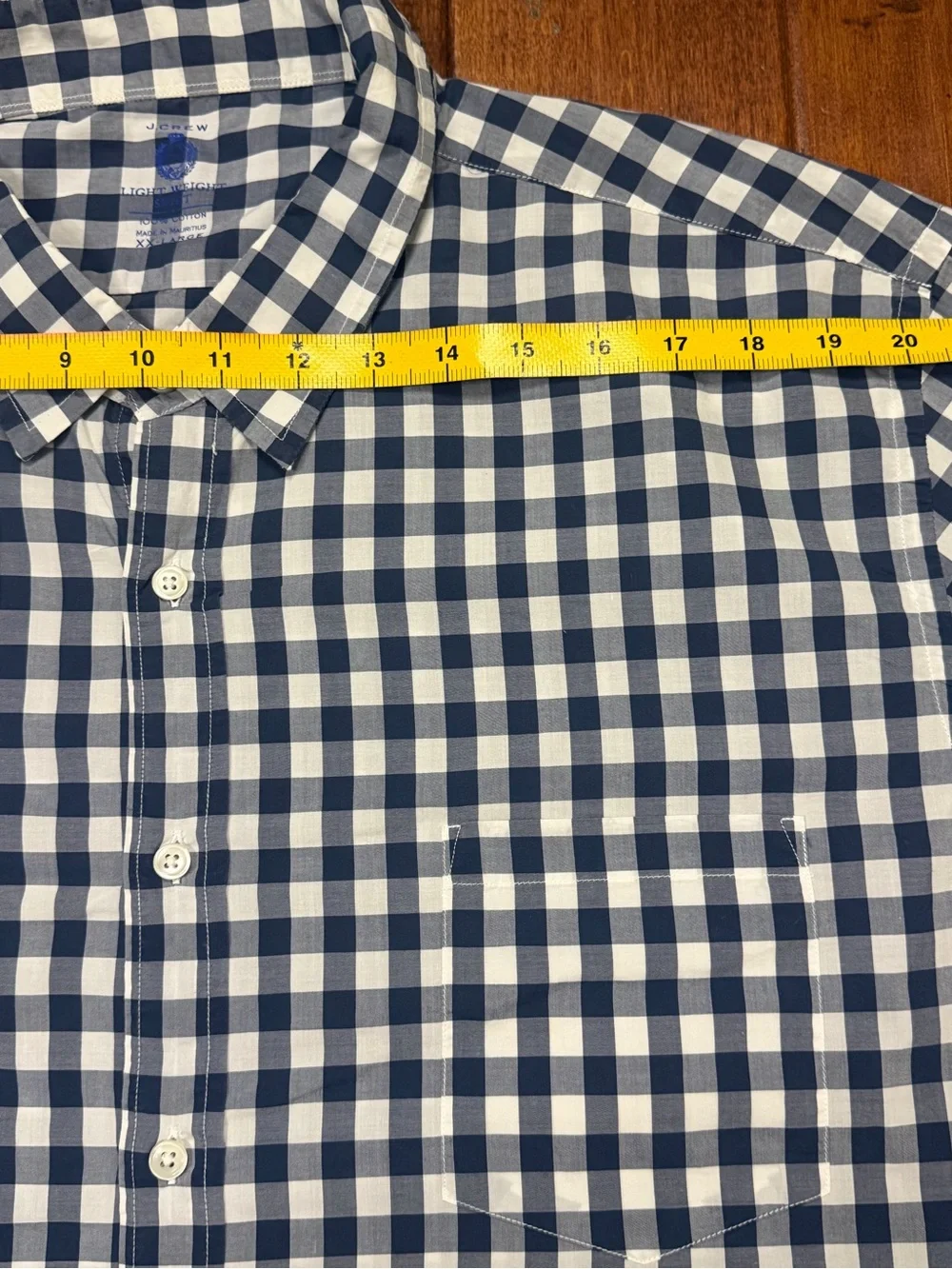J. Crew 2010 Men's Navy and White Checkered Button-Down Long Sleeve Shirt XXL